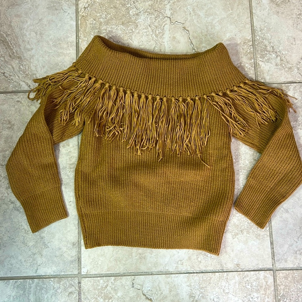 NEW off the shoulder fringe sweater